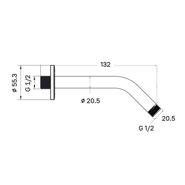 Кронштейн для верхнего душа мини (001MINSi61)
